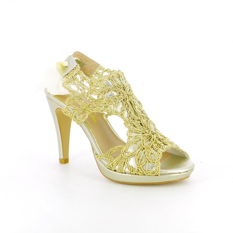 sandalias doradas para fiesta