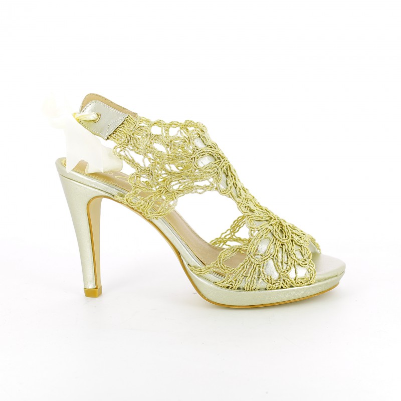 sandalias doradas para fiesta