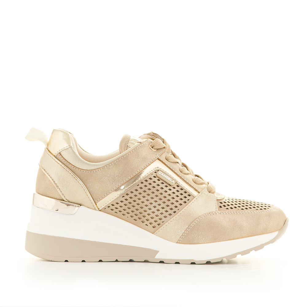 Zapatillas doradas shop con luces