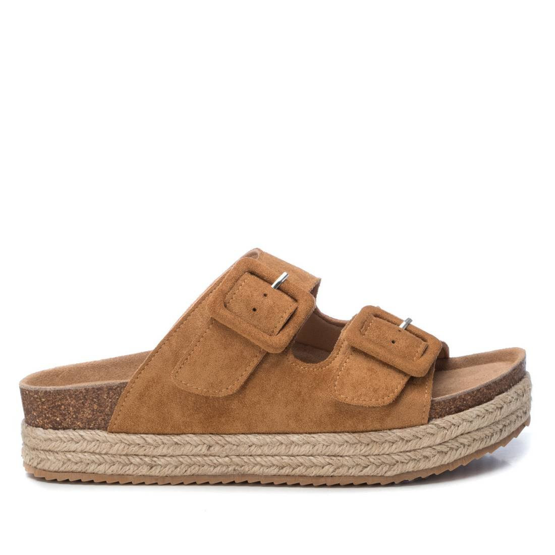 Sandalias Plataformas Marrones Abiertas Con Dos Hebillas Refresh