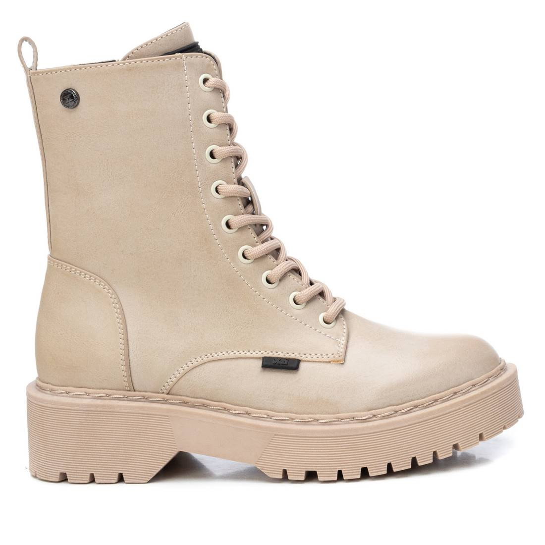 palo telegrama recompensa Botines Planos 043504 Estilo Militar Con Cremallera Y Cordones En Beige Xti  | Querol