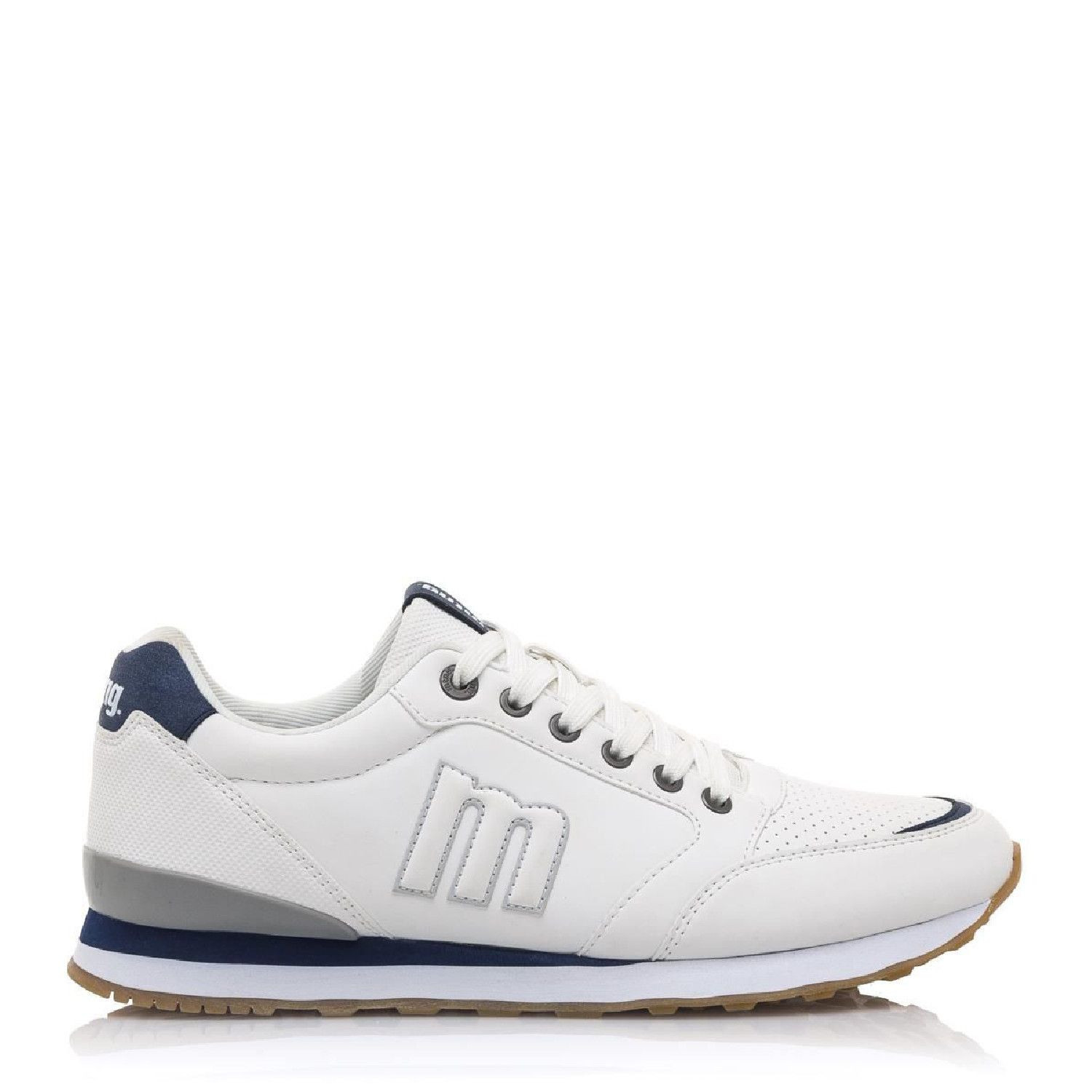 Zapatos Sport 084697 Blancas Con Detalles En Azul Y Gris Mustang