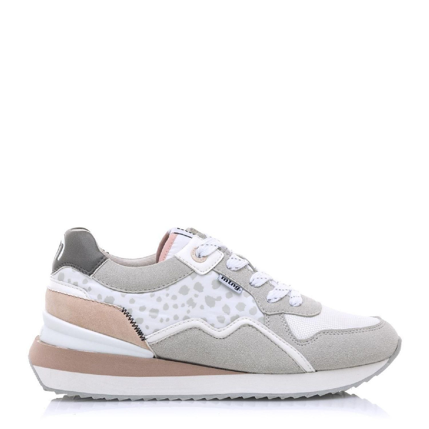 Zapatillas 060216 Blancas Con Manchas En Gris Mustang Querol