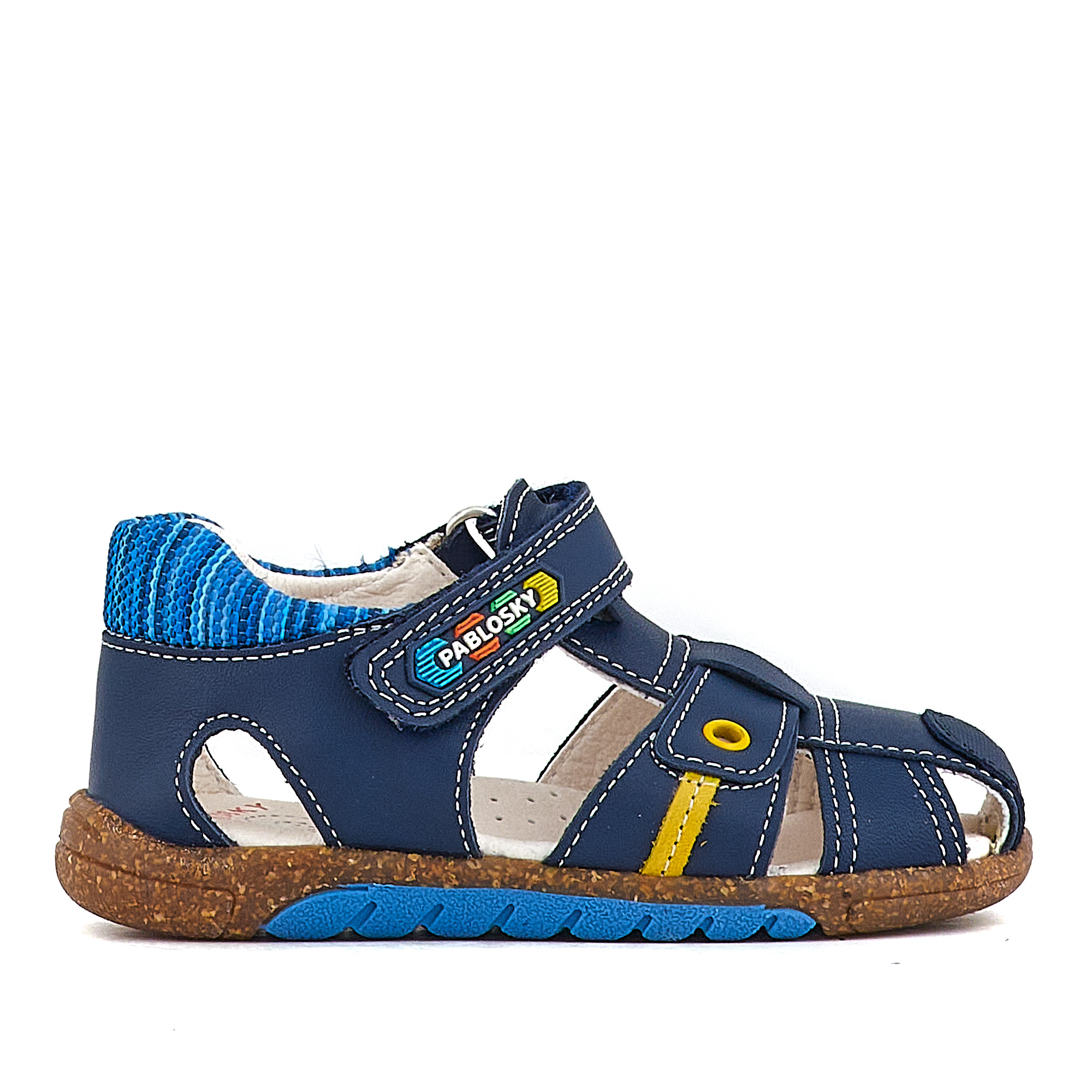 Precipicio étnico Campaña Sandalias Stepeasy Azul Con Detalles Amarillos Pablosky | Querol