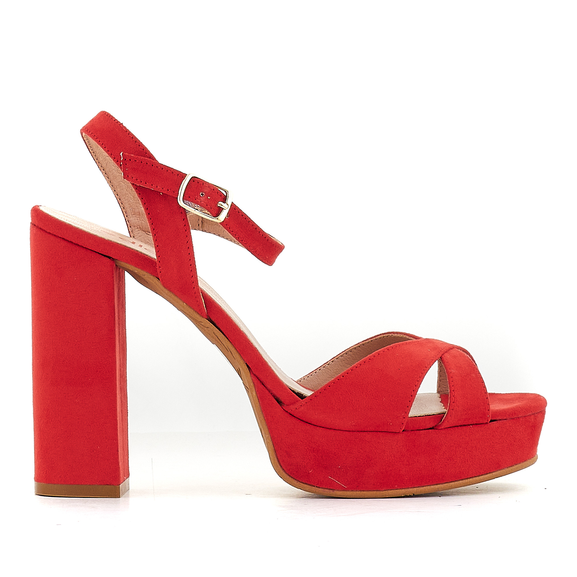 Sandalias rojas shop de plataforma