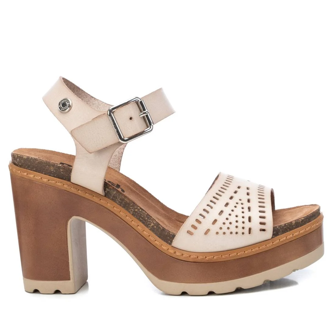 Sandalias Tacon 079724 Tacon Efecto Madera Y Detalles Calados Refresh Querol