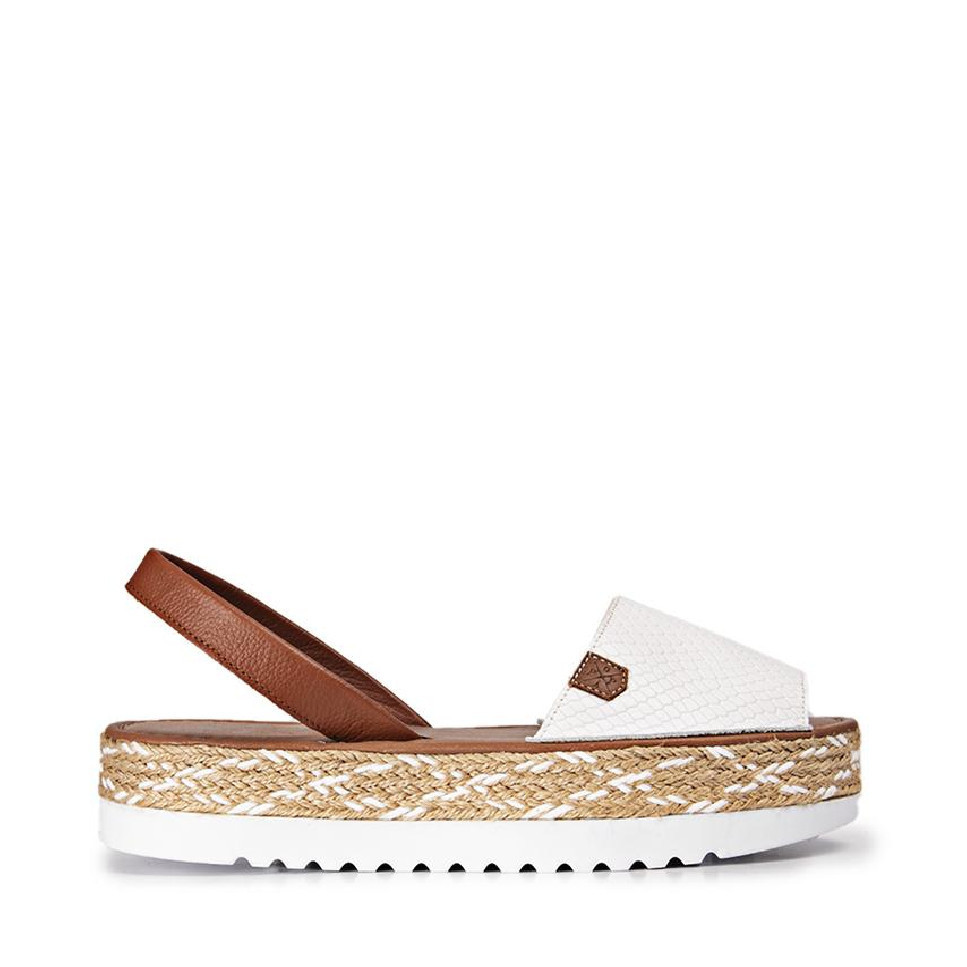 Sandalias Plataformas Saona En Blanco Estilo Abarca Popa Querol