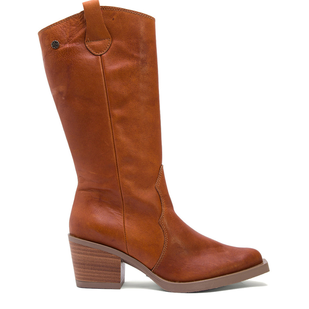 Botas Cowboy Cuero Con Cremallera Julia Porronet Querol