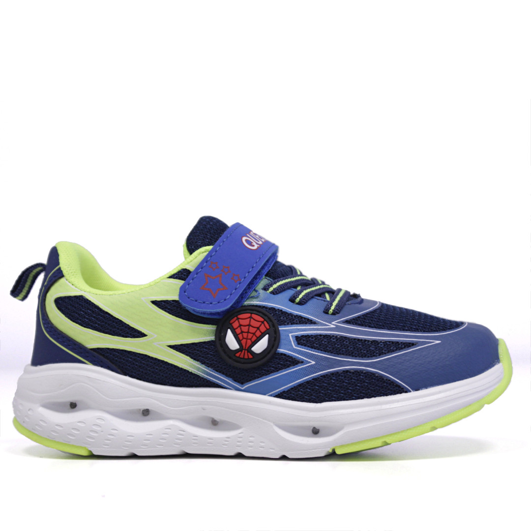Zapatillas Deporte Azules Y Amarillas Con Detalle De Spiderman Y Luces Quets Querol