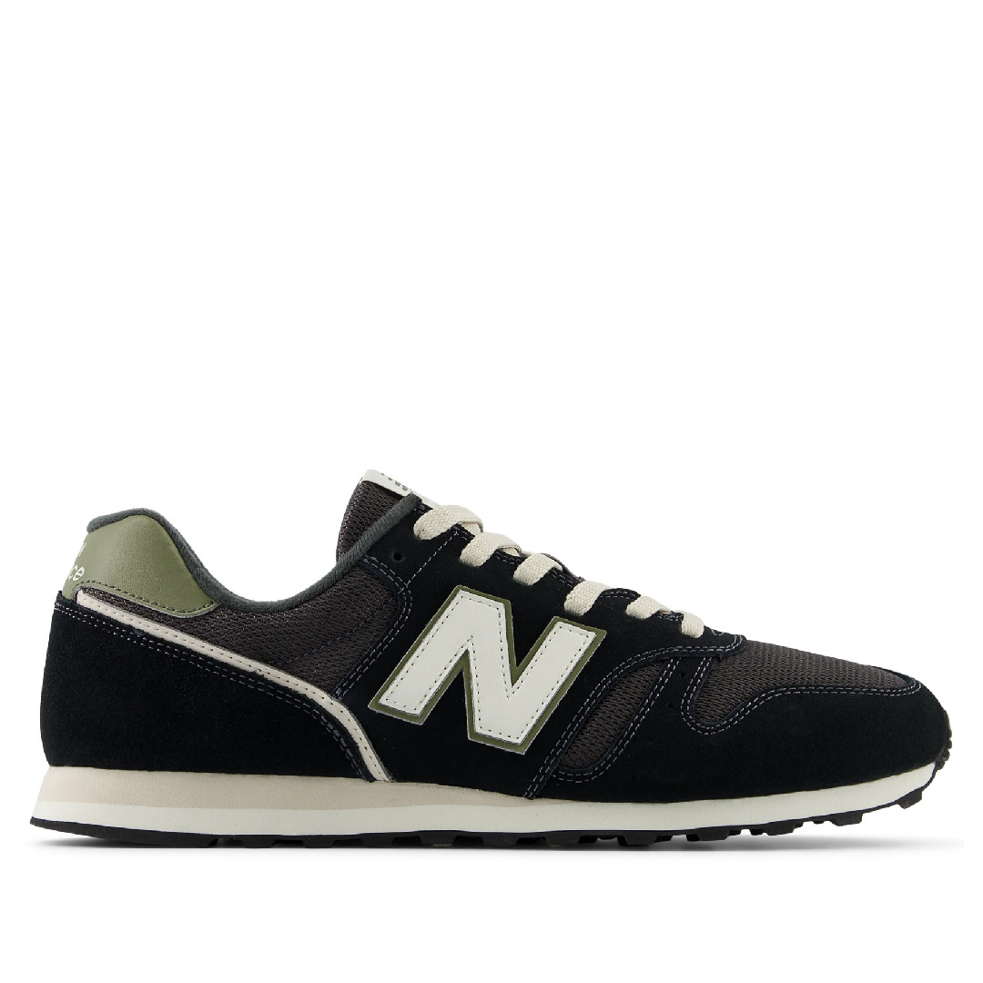 Zapatillas 373 Negras Con Detalles Verdes New Balance Querol