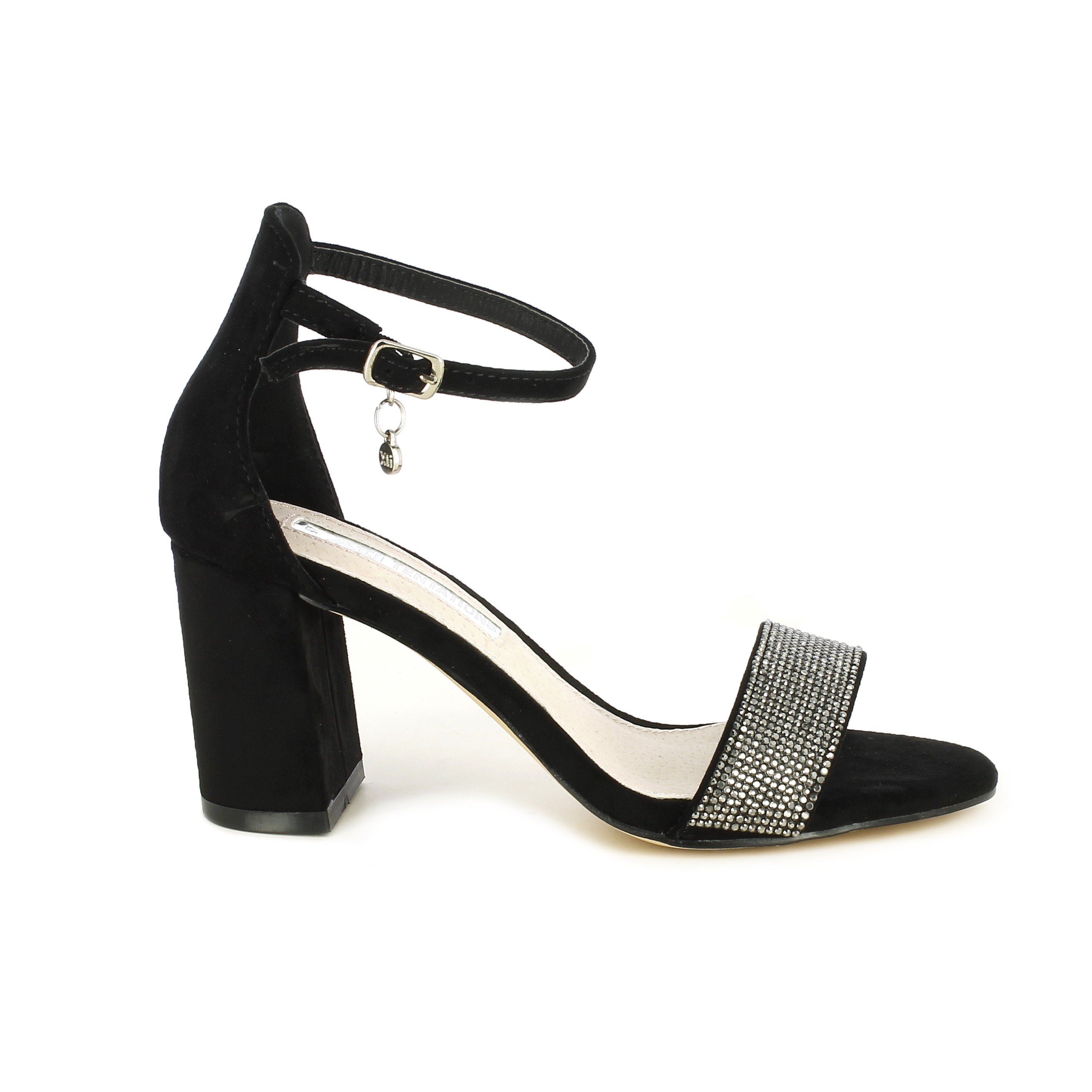 sandalias de tacon negras