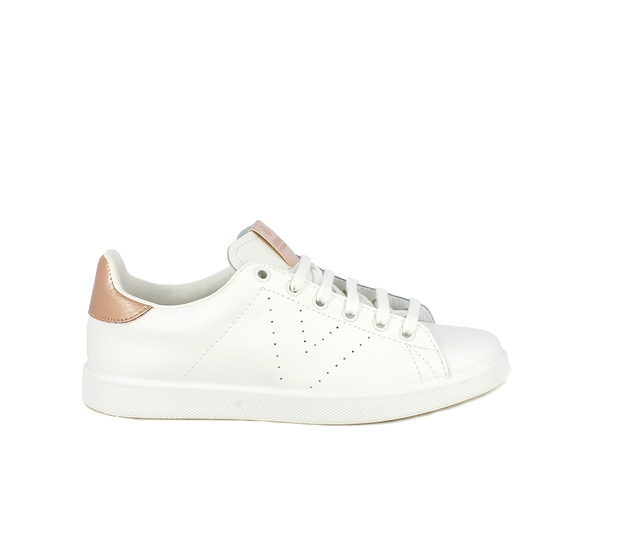Zapatillas Deportivas Blancas De Piel Con Detalles Metalizados Victoria |  Querol