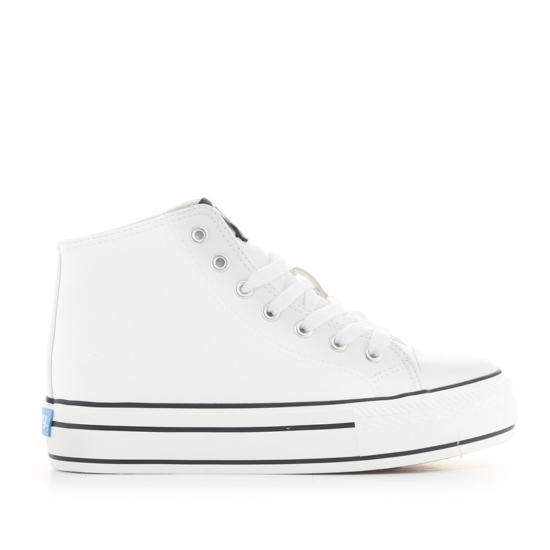 Botines Plataforma Blancos De Polipiel Con Plataforma Mustang Querol