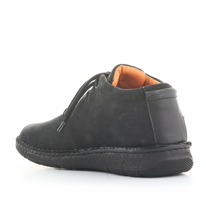 Zapatos sport Zen negros de piel y con cordones - Querol online