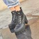 Botins de taló Owel adelaide negres amb cordons - Querol online
