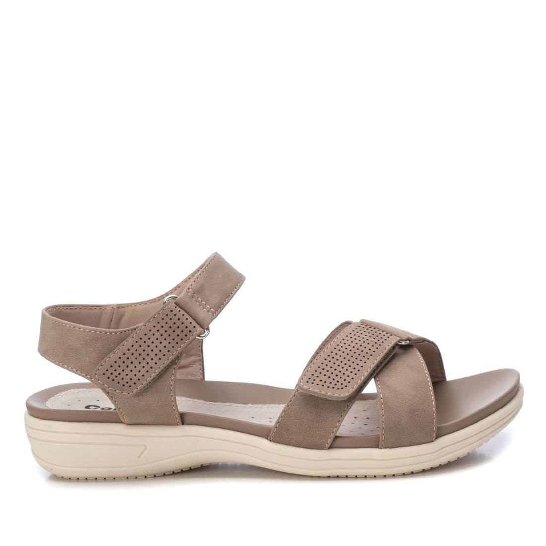 Sandalias Planas Taupe Con Tiras Y Cierres De Velcro Xti Querol