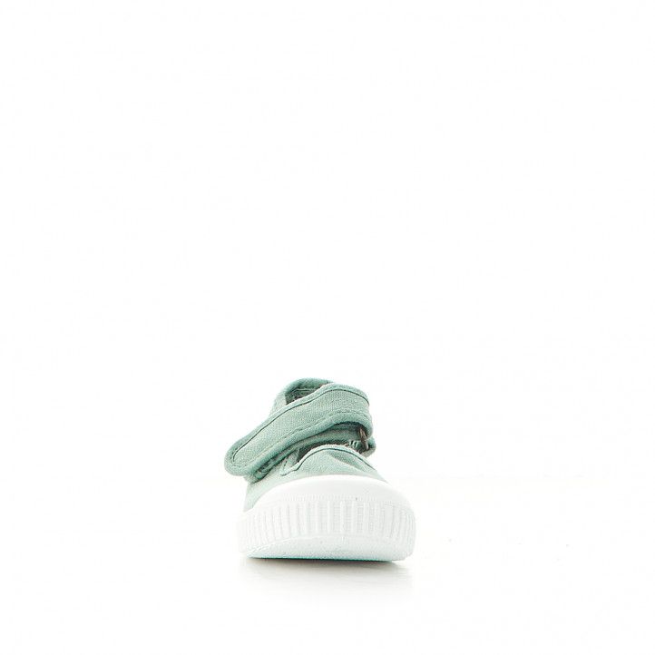 Zapatillas lona Victoria verdes con velcro superior - Querol online