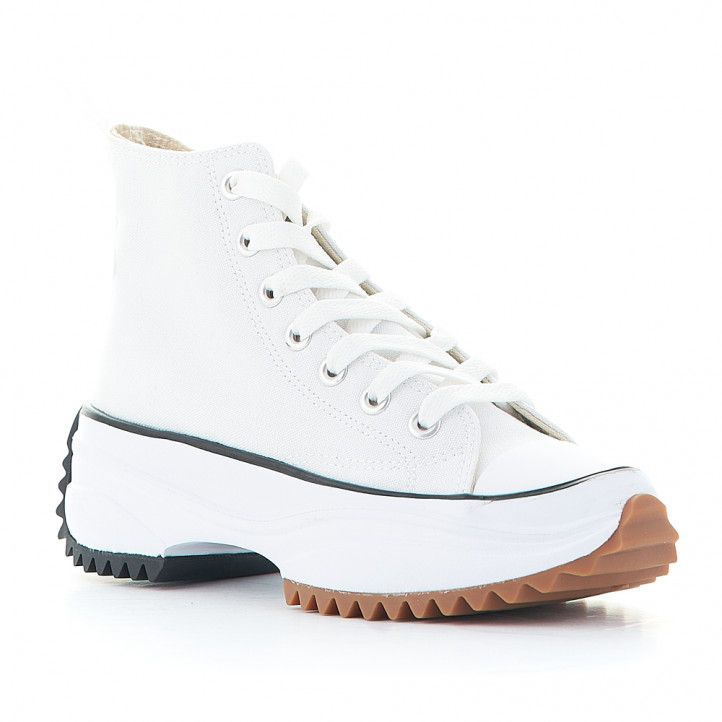 Zapatillas lona JOLLETE con plataforma serrada blanca - Querol online