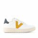 Zapatillas Victoria blancas con logo en mostaza - Querol online