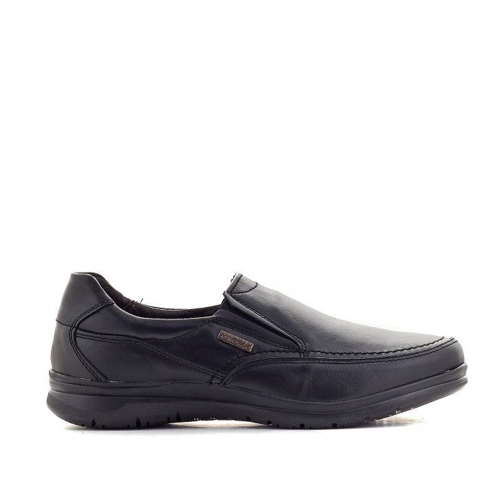 Zapatos vestir Zen negros de piel con costuras - Querol online