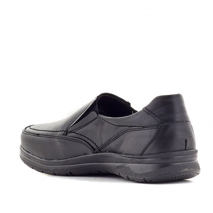 Zapatos vestir Zen negros de piel con costuras - Querol online