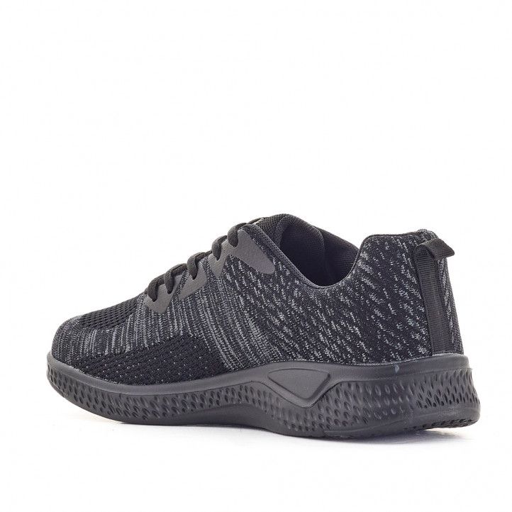 Zapatillas Vicmart negra con detalles grises y cordones - Querol online
