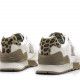 Zapatillas urban Mustang joggo blancas combinadas en tonos beige y trasera en leopardo - Querol online