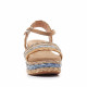 Sandàlies falca Alma Blue de plataforma multicolor amb una mica de tascó - Querol online
