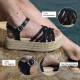 Sandàlies plataformes Owel samos amb múltiples tires negres - Querol online