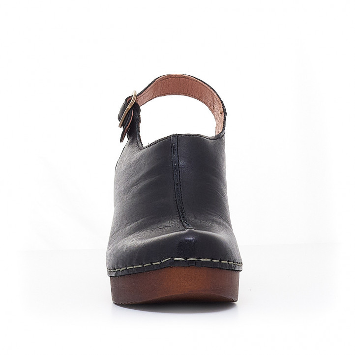 Zapatos tacón EMMA negros tipo zueco - Querol online