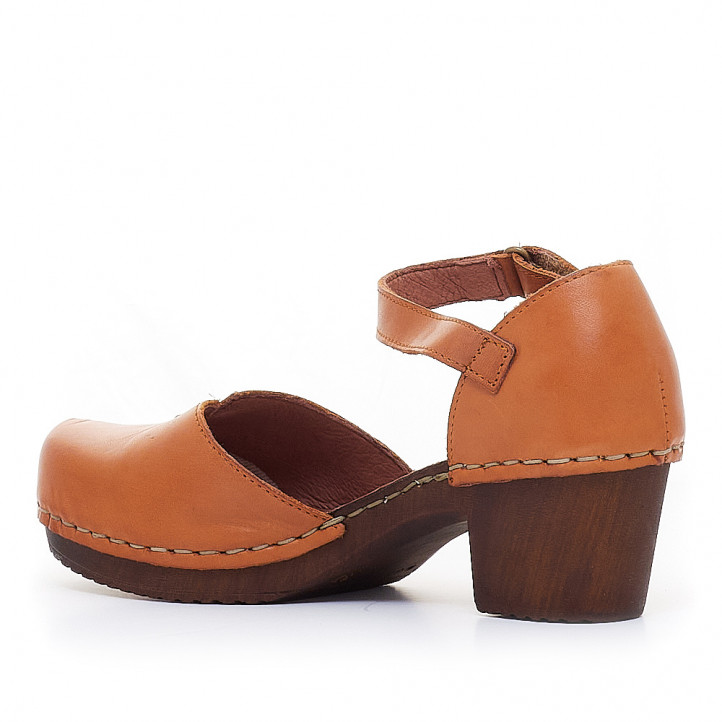 Zapatos tacón EMMA marrones con cierre en el tobillo - Querol online