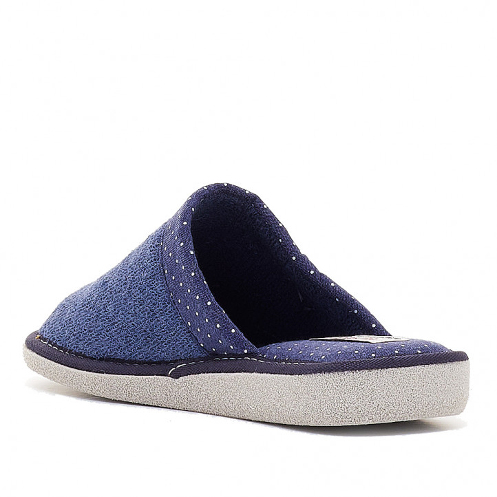 Zapatillas casa Vulladi azules con margen de puntitos - Querol online