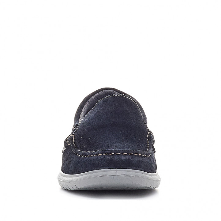 Zapatos vestir Imac azules de serraje tipo náutico - Querol online