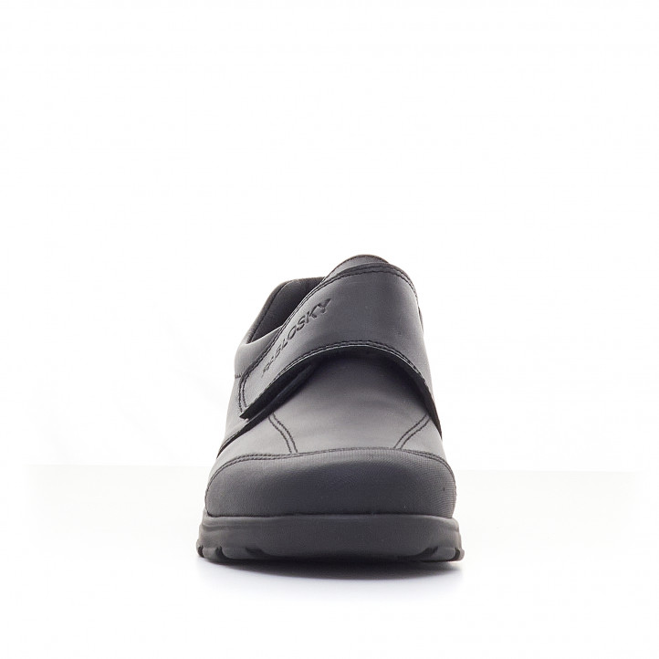 Zapatos colegiales Pablosky negros cerrados de piel y con velcro - Querol online