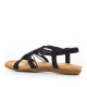 Sandalias planas Calzapies negras con cuerdas trenzadas - Querol online