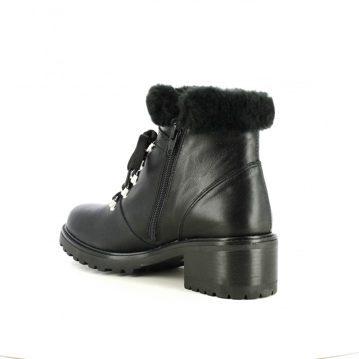 botines tacón negros de piel con pelo y cordones REDLOVE Querol online botines botines botines tacón negros de piel con pelo y cordones REDLOVE Querol online 1d74a6