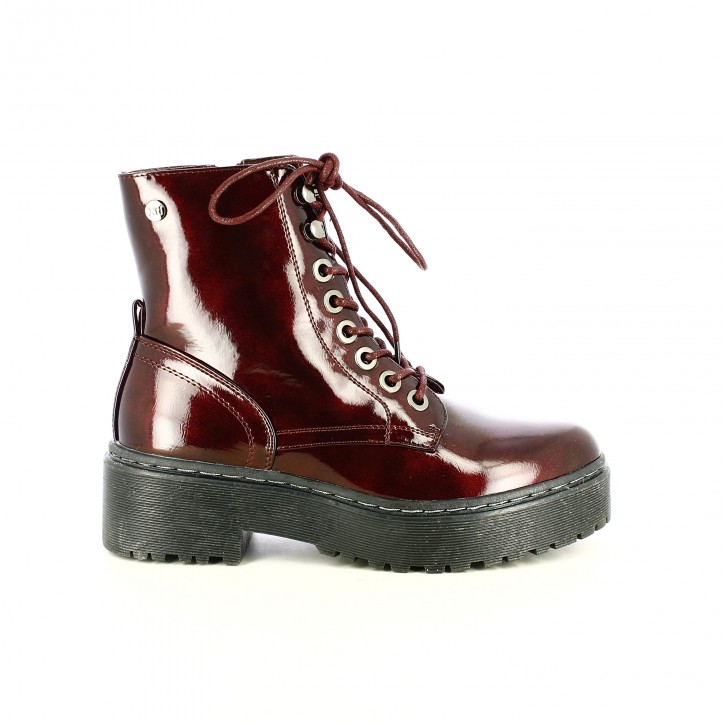 Charol De Con Burdeos Querol Cordones Tacón Online Xti Botines qw1tCvIT