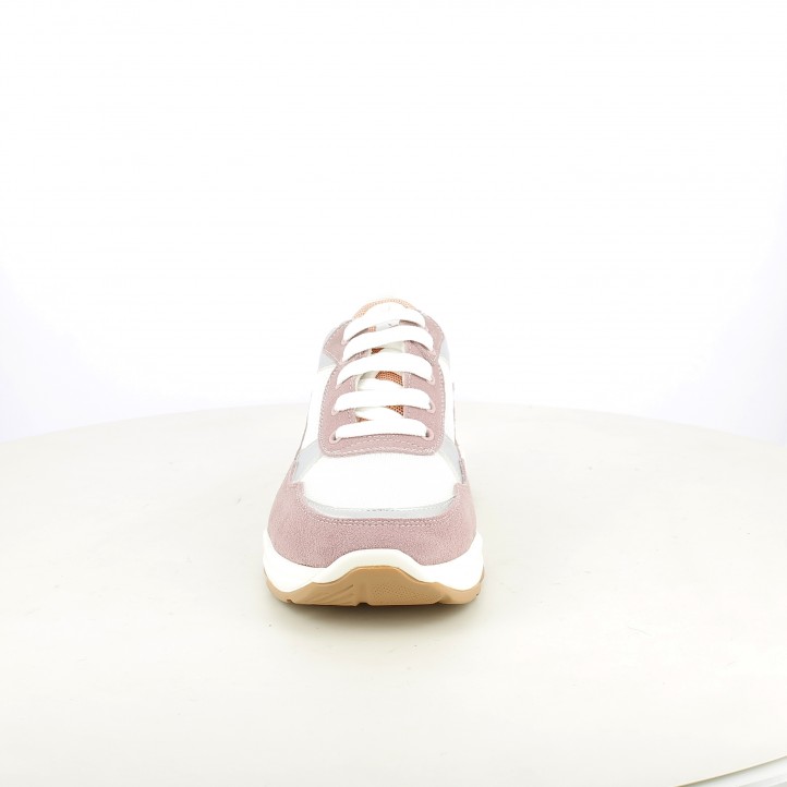 Zapatillas deporte QUETS! blancas y lilas con cordones - Querol online