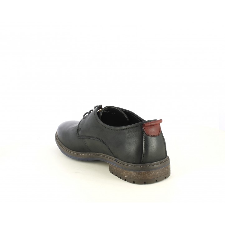 Zapatos vestir Vicmart negros con cordones y detalle en contrafuerte - Querol online