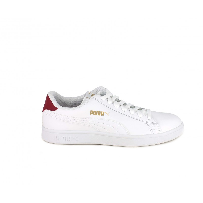 Parcial Sotavento Crítico Zapatillas deportivas smash blancas con detalle en granate Puma | Querol online Parcial Sotavento Crítico Zapatillas deportivas smash blancas con detalle en granate Puma | Querol online