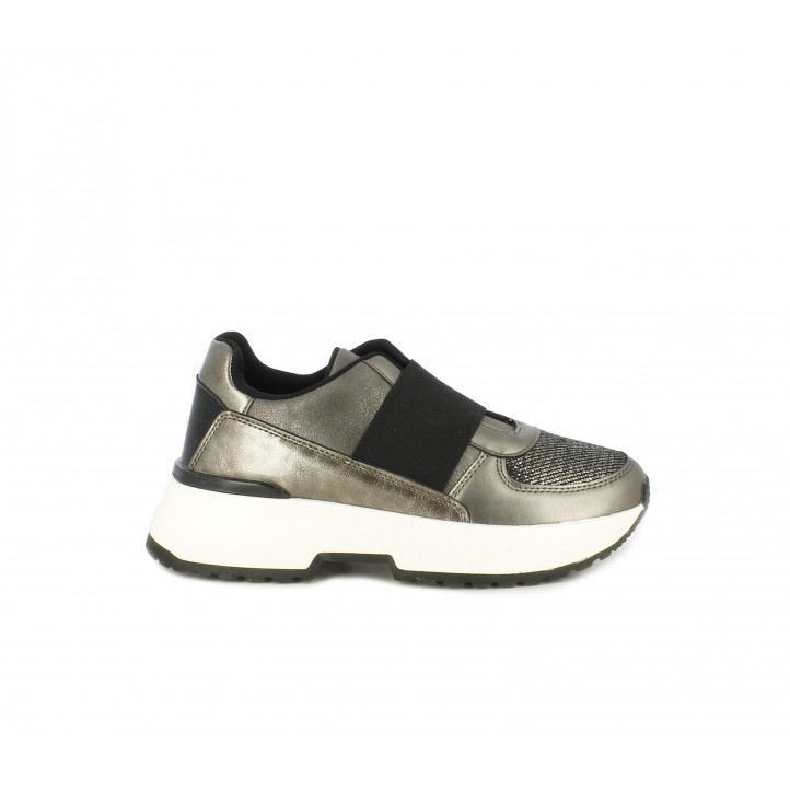 Zapatillas deportivas Funhouse grises metalizadas con plataforma