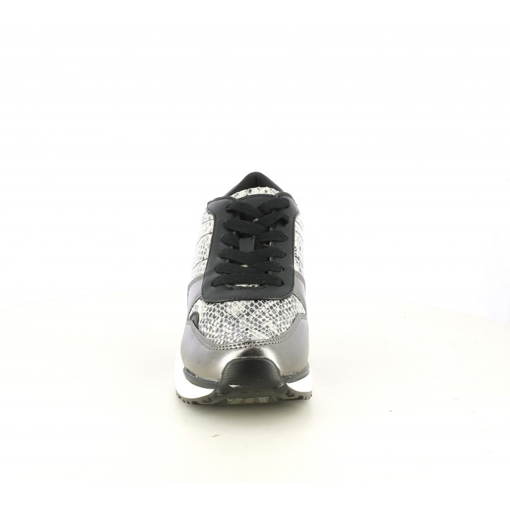 Zapatillas deportivas Maria Mare de estampado serpiente, detalles negros y metalizados con plataforma - Querol online
