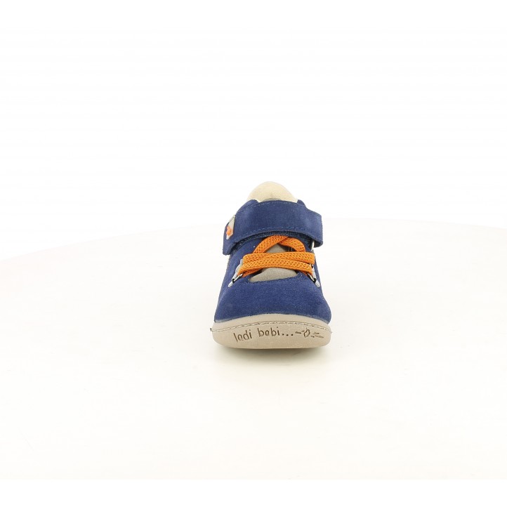 Botines Vul·ladi azules de piel con detalles marrones y naranjas - Querol online