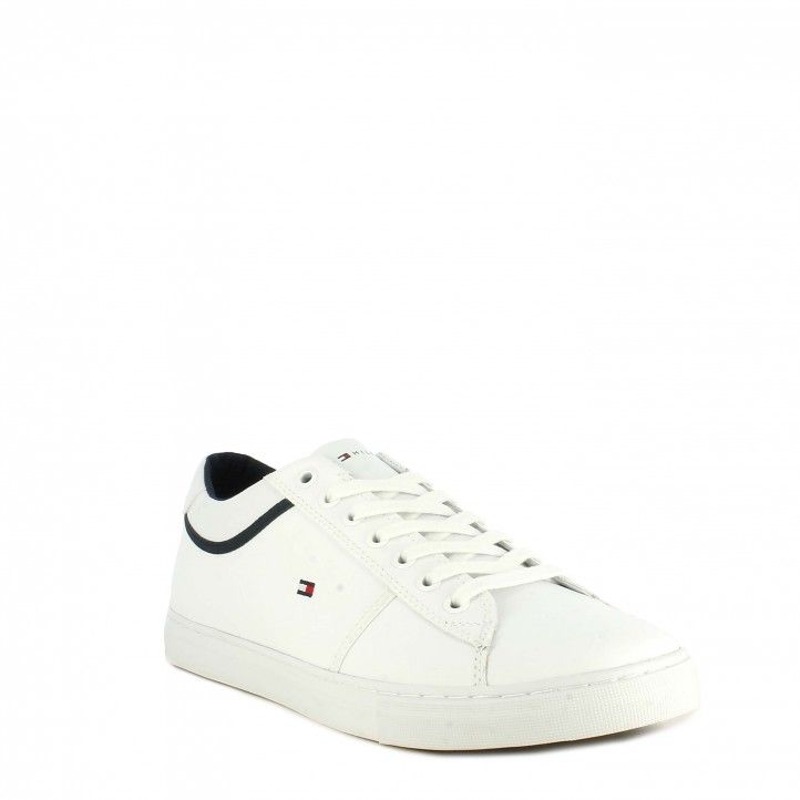 Zapatillas deportivas Tommy Hilfiger blancas con detalles en negro y cordones - Querol online