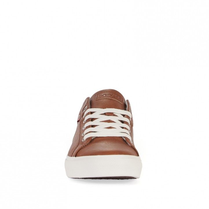 Zapatos sport Levi's marrón con cordones blancos - Querol online