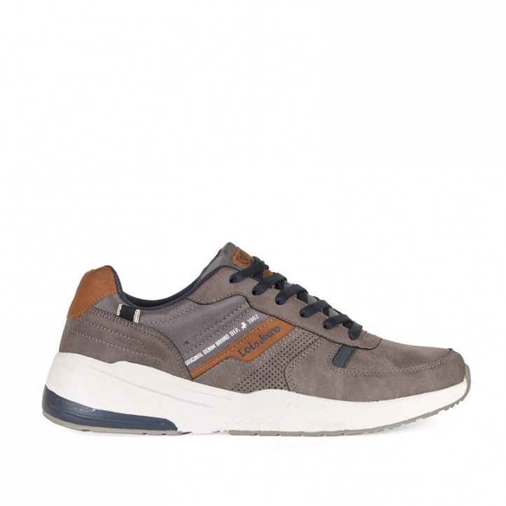 Zapatos sport Lois grises con partes marrones - Querol online