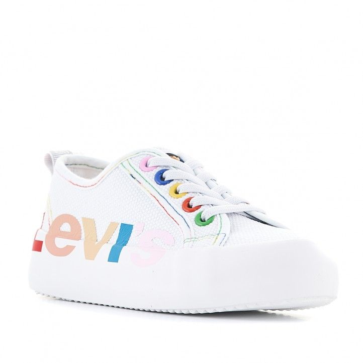 Sabatilles lona Levi's Kids blanques amb lletres de colors - Querol online