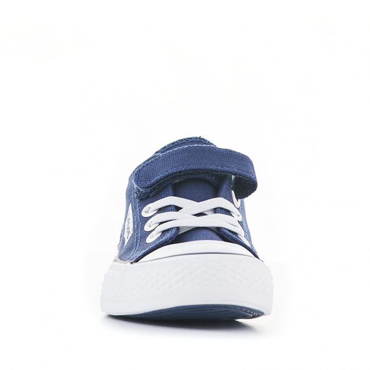 Zapatillas lona Levi's azul marino de lona con cierre de cordones elásticos y velcro - Querol online
