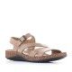 Sandalias planas Walk & Fly marrones con varias tiras y suela marrón - Querol online