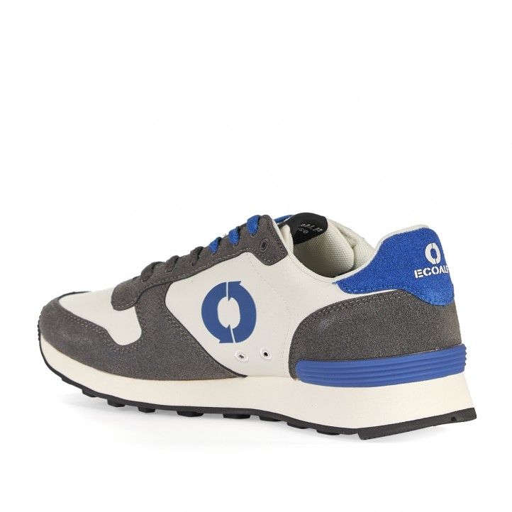 Zapatillas deportivas ECOALF blancas con partes grises y azules - Querol online